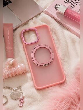 Pink iPhone 12 Pro Max MagSafe Ring Stand Case Cute Barbiecore NIB
